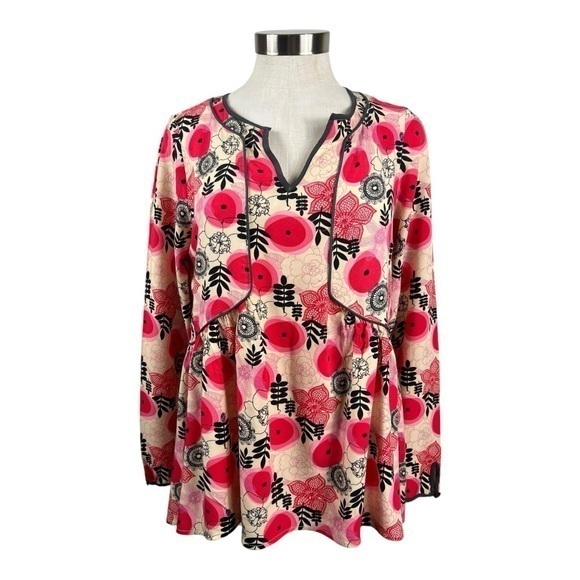 Matilda Jane Tops - Matilda Jane Pink Floral Print Long Sleeve Top Size Small